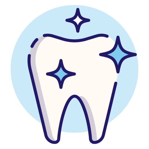Vector image of the sparkling clean tooth